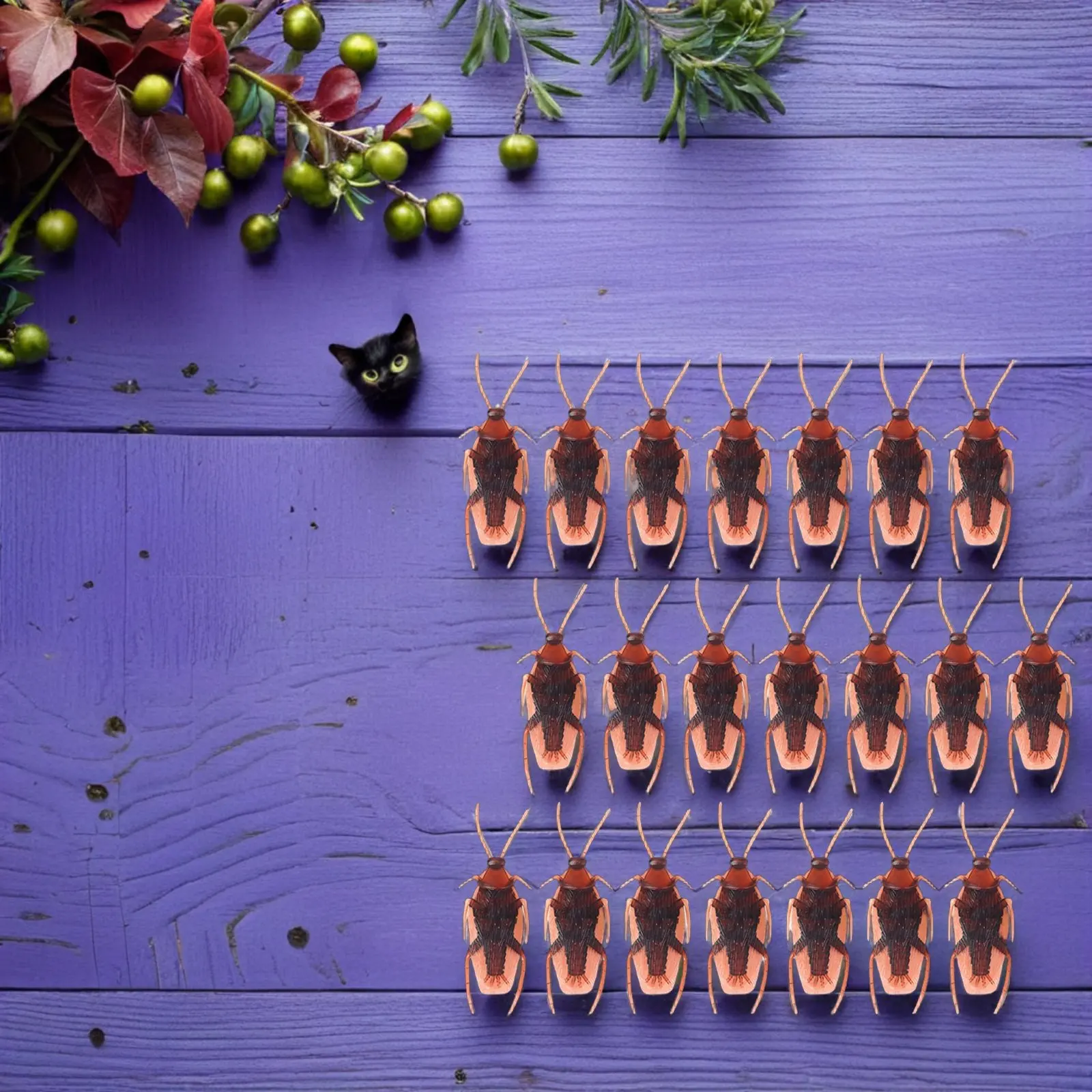 

120Pcs Safe Lifelike Cockroach Prop Creative Halloween Trick Tool for Party Prank Scary Horror Festive Atmosphere Decor
