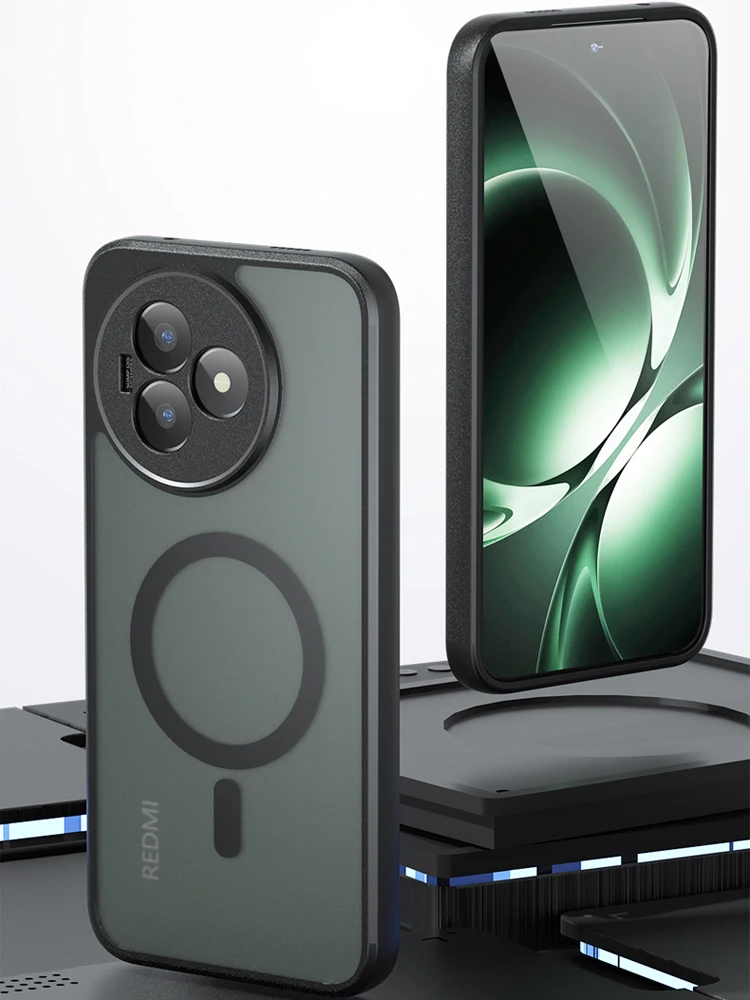 Pour Xiaomi Redmi K80 Ultra étui antichoc magnétique mat PC + TPU Anti-empreintes digitales translucide couverture pour Redmi K80 Ultra