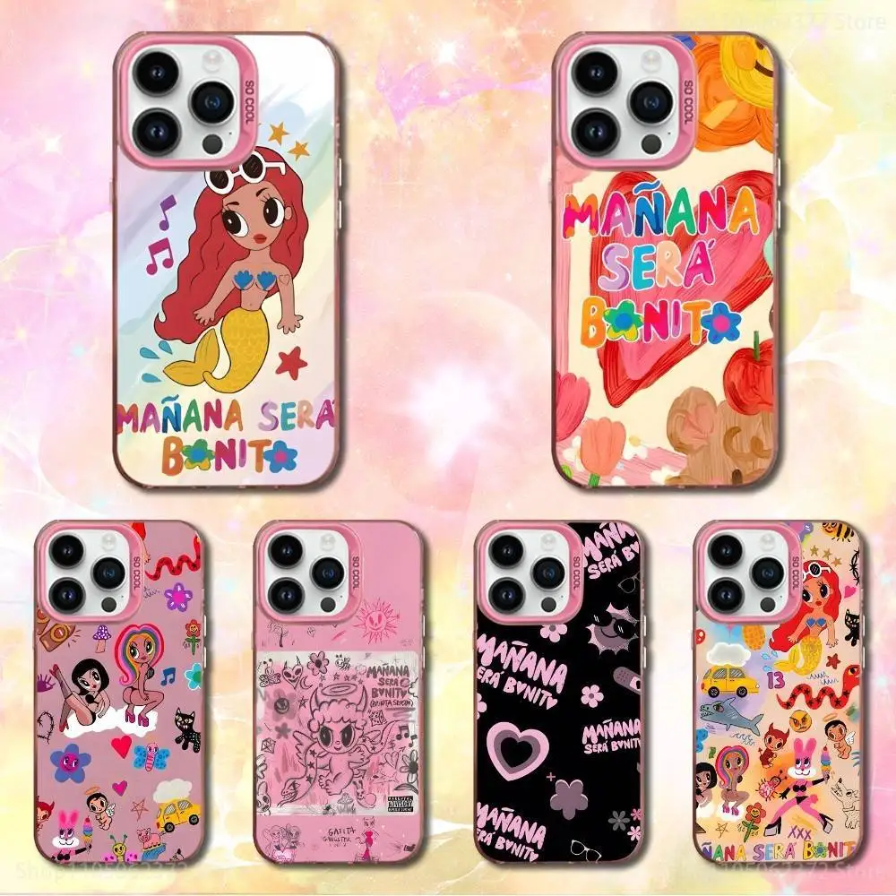 

K-Karol-G M-Manana Sera Bonito Phone Case For iPhone 12,11,14,16,13,15,Mini,Pro,MAX,SE,XS, Pink Matte Silicone Cover