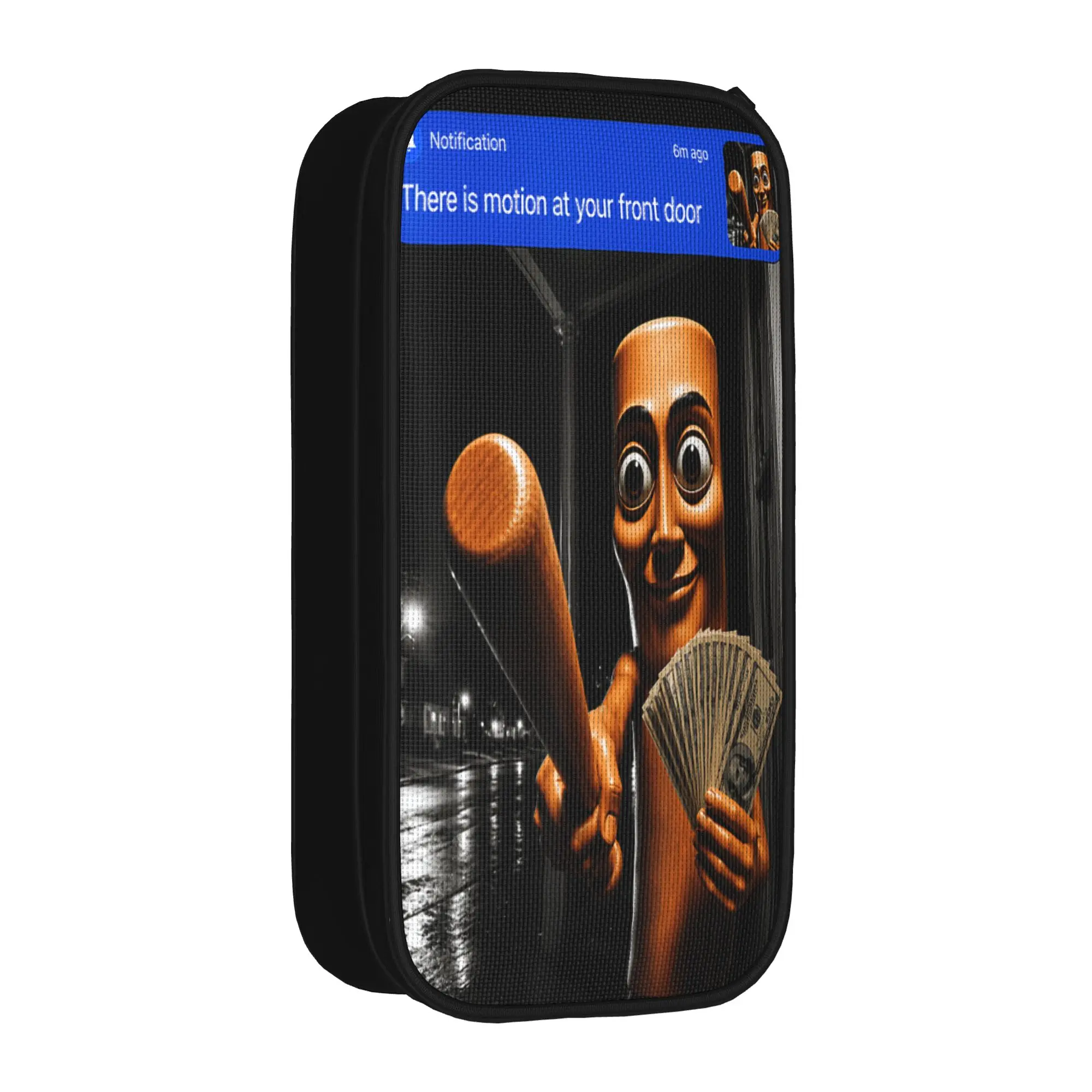 There is Motion at Your Front Tung Tung Tung Sahur Money Pencil Case Back To School Pencil Cases Canvas Boy Girl Pencil Bag