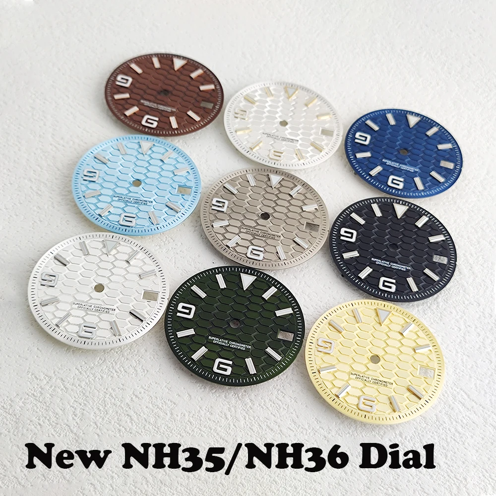 

New 28.5mm Dial,Blue Luminous Suitable for Japan NH35/NH36 Movement Watch Modification DIY Accessories