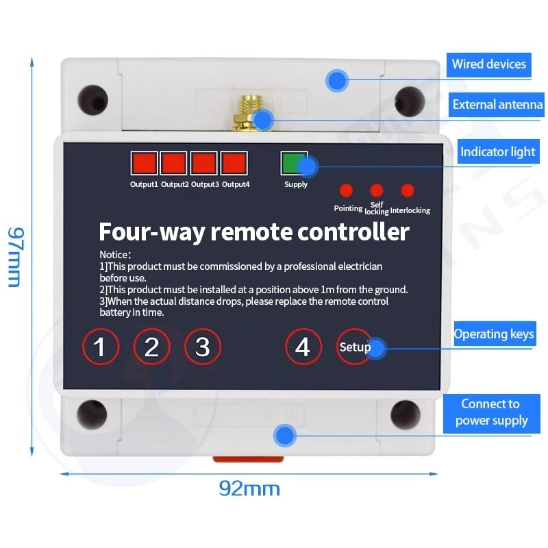 PUFFINS For Motor Pump Controller Four-Way Long-Distance Wireless Remote Control Switch