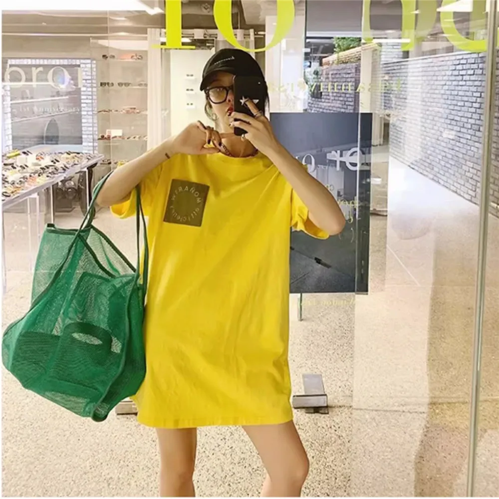 2024 New Transparent Mesh Shopper Bag Lightweight Versatile Portable Shoulder Bag With Large Capacity Beach Mesh Shopping Bag