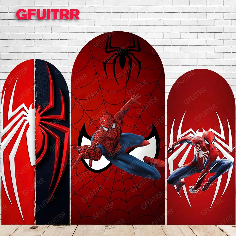 Disney Spider-Man Backdrop Doublesided Arch Cover Super Hero Photography Background Birthday Party Polyester Photo Booth Prop