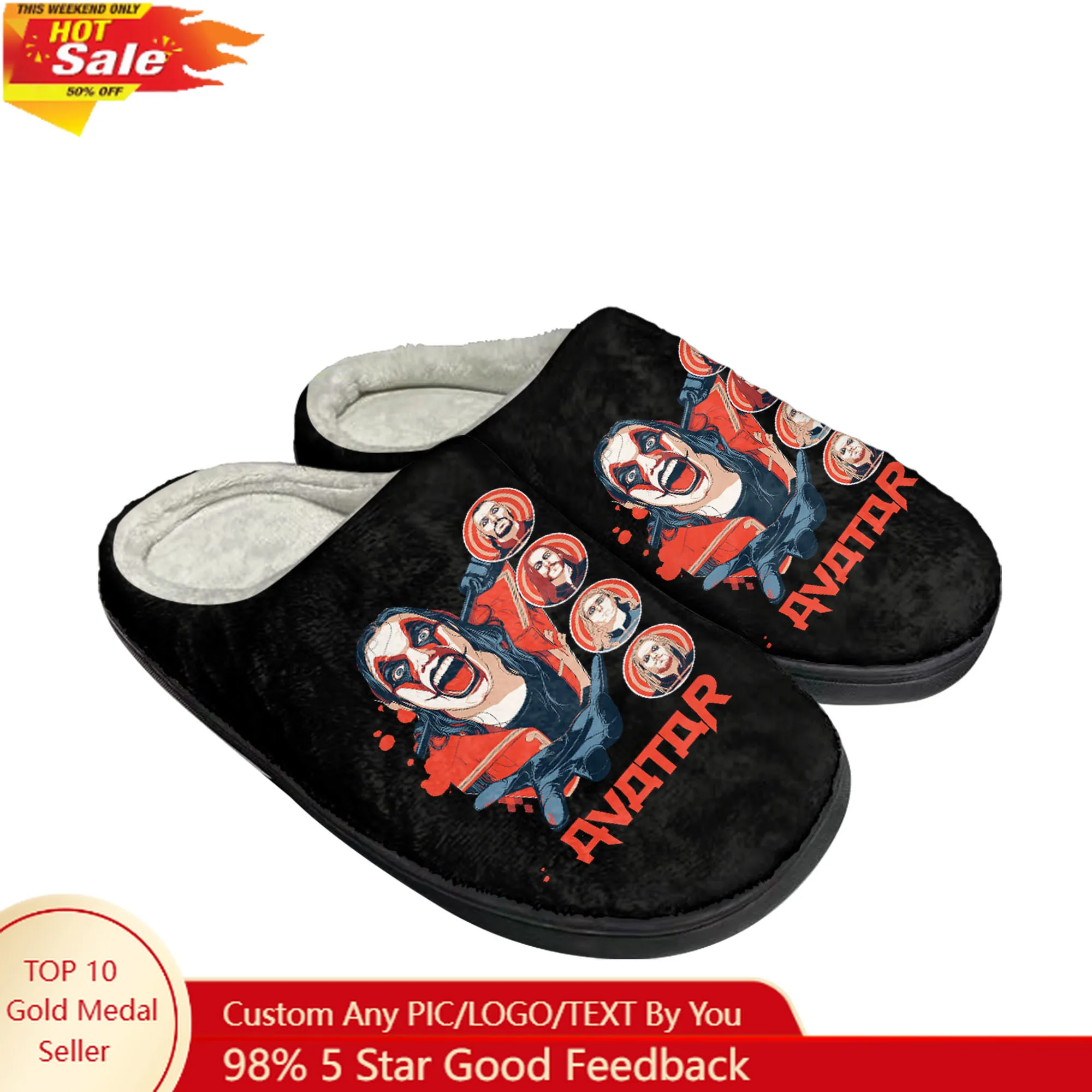 

Avatar Rock Band Home Cotton Custom Slippers Mens Womens Plush Bedroom Casual Keep Warm Shoes Thermal Slipper