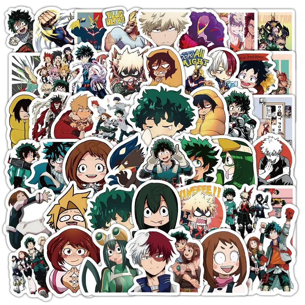 

103, милые мультяшные аниме-игры, наклейки «Мой герой Академии» для украшения ноутбуков, телефонов, багажных тетрадей и канцелярских принадлежностей