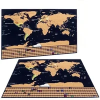 New Deluxe Travel Scratch World-Map Wall Art Posters and Prints Creative Scratch Off Maps for Travel and Room Office Home Decor