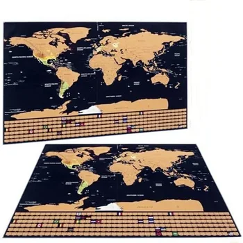 New Deluxe Travel Scratch World-Map Wall Art Posters and Prints Creative Scratch Off Maps for Travel and Room Office Home Decor