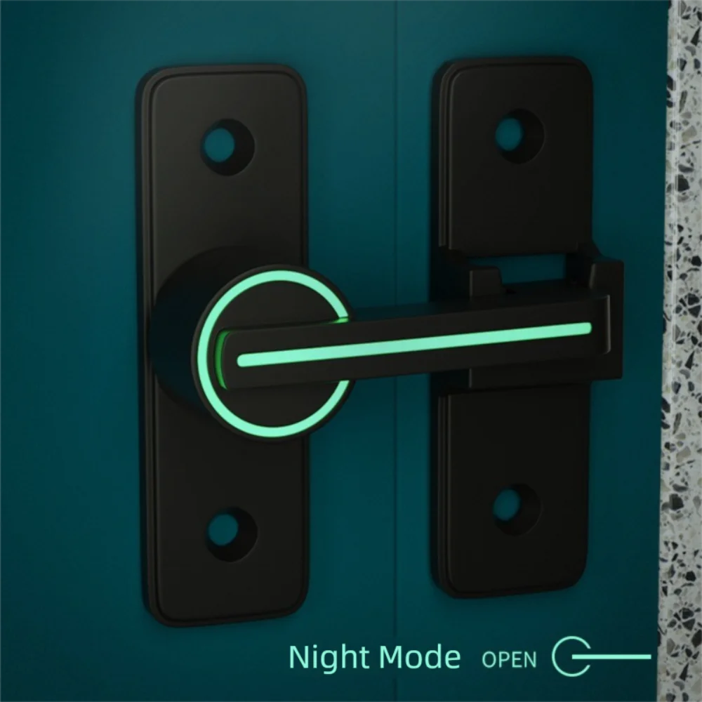 مزلاج باب مضيء آمن عالي التحمل من سبائك الزنك قفل باب منزلق 90 درجة قفل باب خزانة الأجهزة باب منزلق