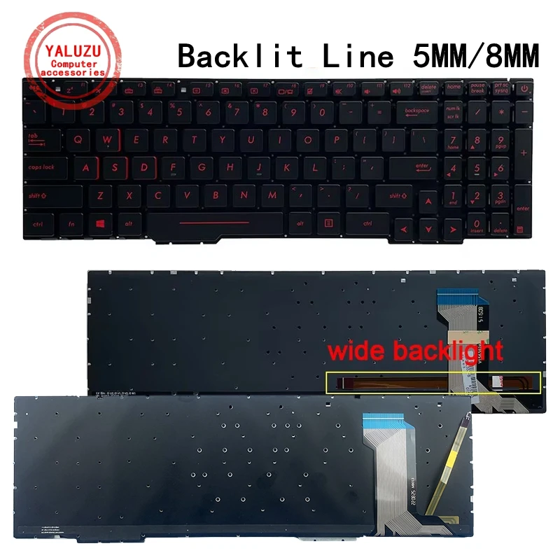 US/RU English NEW Klawiatura do laptopów ASUS ZX53 ZX53V/VD ZX553 ZX553V/VD ZX73 ZX73V/VD GL553 GL553V/VW/VE/VD GL753/VD KX53V