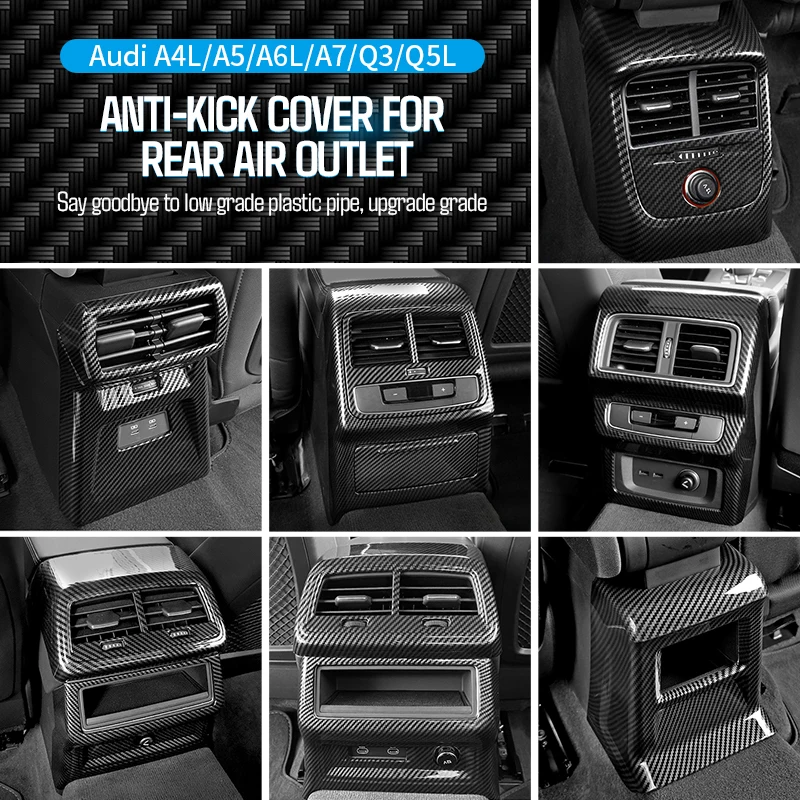 

Автомобильные аксессуары из углеродного волокна для Audi A4L/A5/A3 Q2L/A6L/Q3/Q5L/A7, внутренняя модификация, крышка панели заднего вентиляционного отверстия, рамка