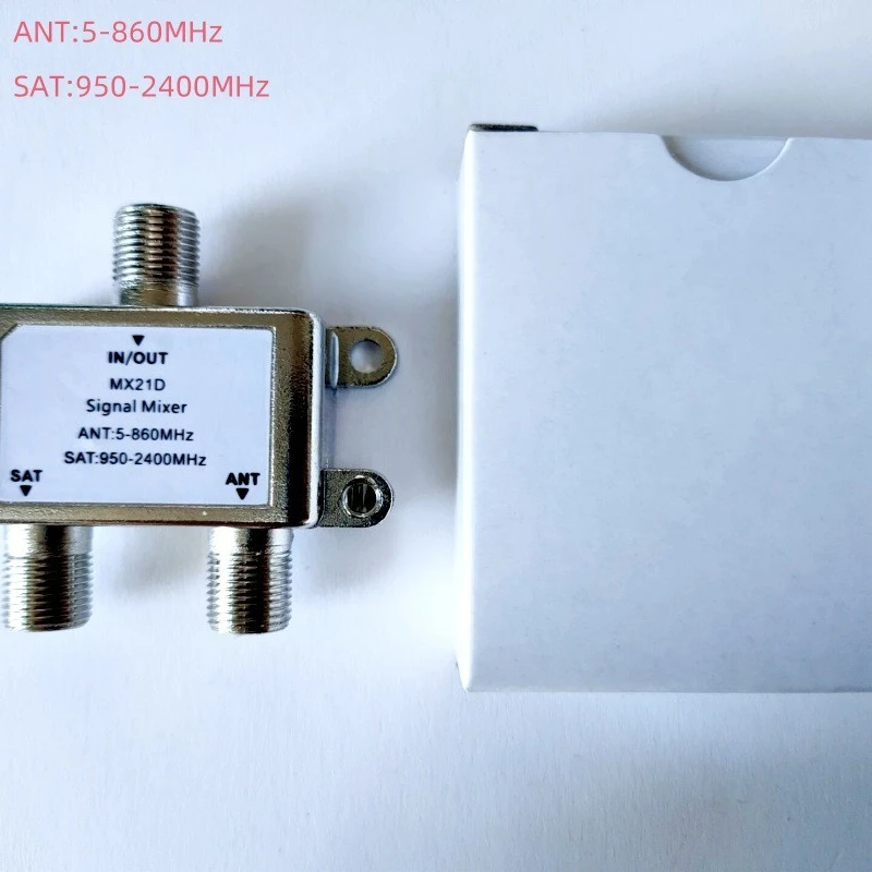2 in 1 2-Way SAT/ANT Diplexer Cable TV and Satellite TV Mixer/Splitter MX21D