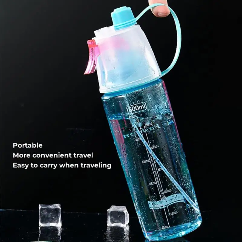 Newest Style Tea Bottle Large 600ML Design For Sport Safety PC Plastic Water Cup School Gift Use Cooling Spray Outdoor