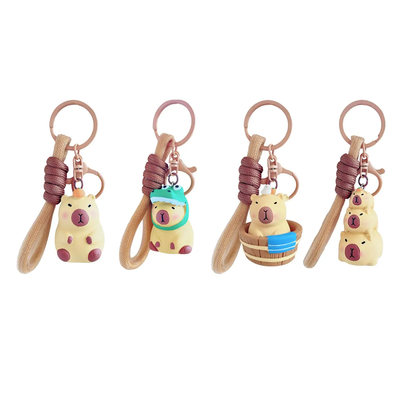 Cartoon Key Chain Pendant Lovely Gift Animal Figurine Decor Handbag Bag Decoration Cute Capybara Keychain Keyring Resin for Girl