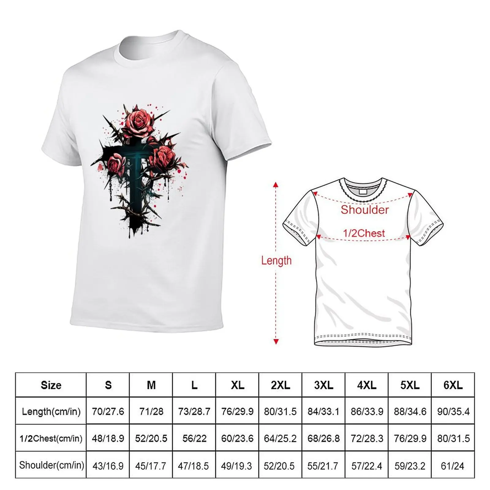 Thorns and Roses T-Shirt funny costumes man t shirt clothes for men