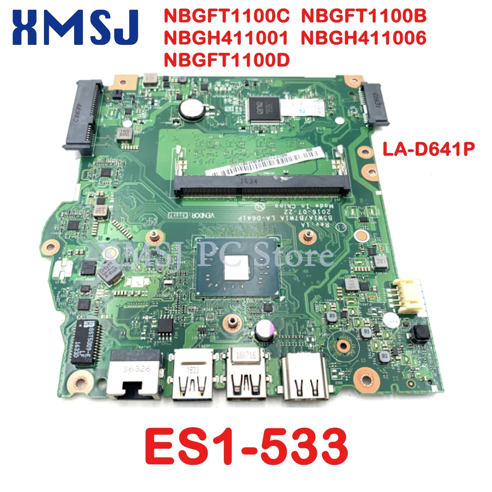 

For Acer Aspire ES1-732 ES1-533 Laptop Motherboard LA-D641P With N3350 N3450 N4200 CPU DDR3 NBGFT1100B NBGFT1100C NB.GFT11.00C