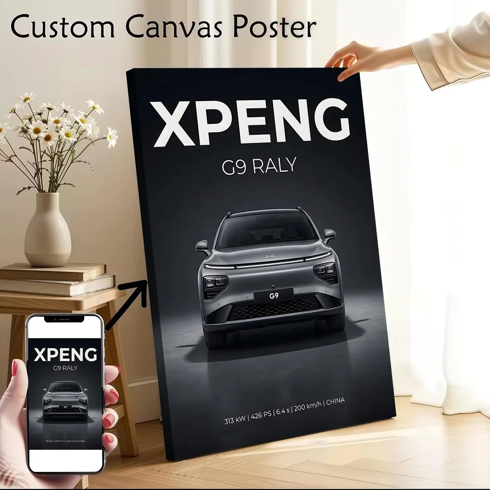 XPENG G9 RALY Car Poster Canvas Wall Art Custom Photo Print Modern Painting for Fans Decorative Paintings Decor Room Bedroom