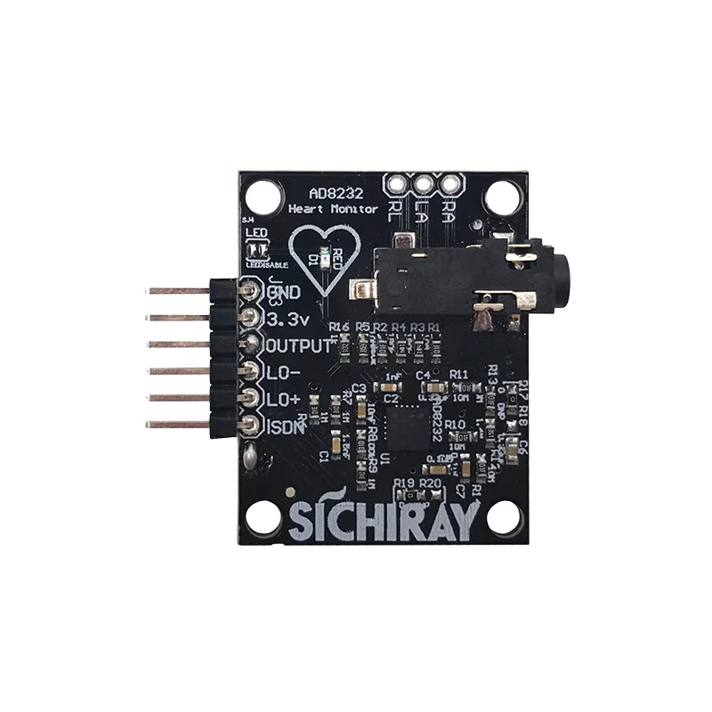 AD8232 Monitoring Sensor Kit, Compatible with Microcontroller for ECG, Heart Rate, HRV Health Measurement