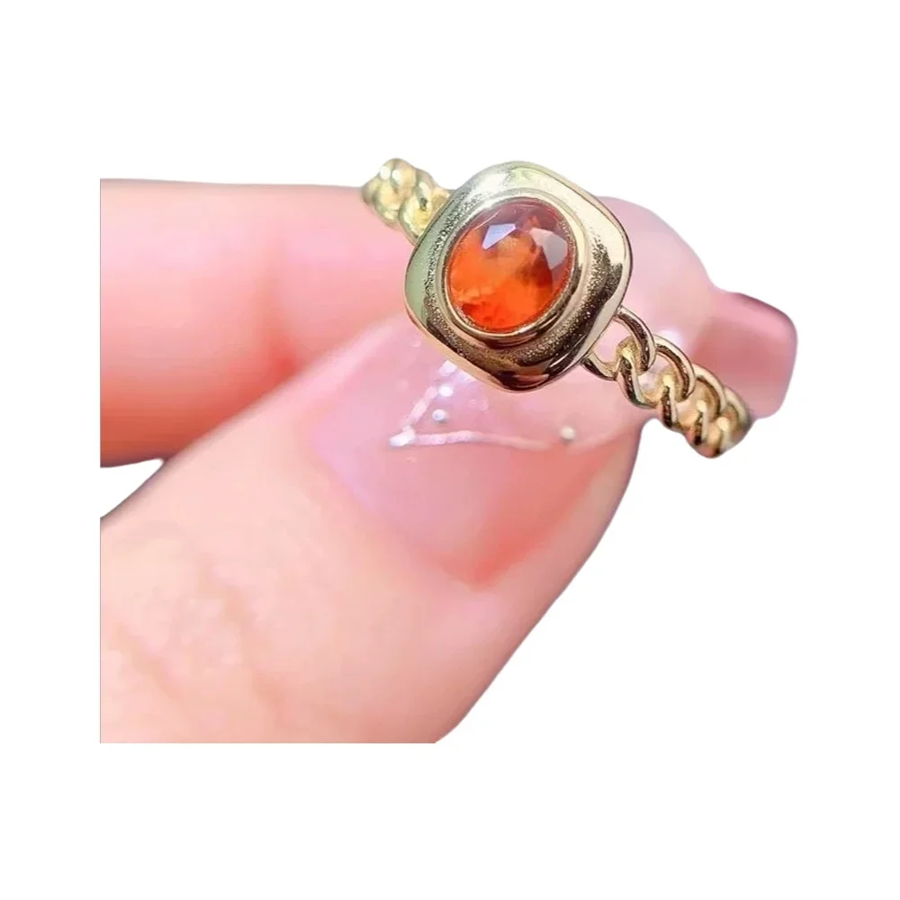 

KJJEAXCMY-925 Sterling Silver Ring Women, Natural Colored Gemstone, Fenda Garnet Jewelry, Girl's Party, Birthday and Christmas