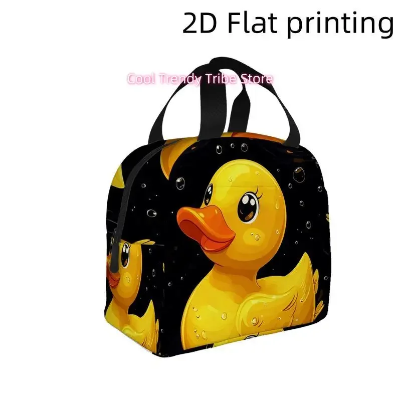1pc an Adorable Yellow Rubber Duck Swimming in Water, Featured on a Printed Insulated Cooler Bag - a Reusable And Portable Hot A