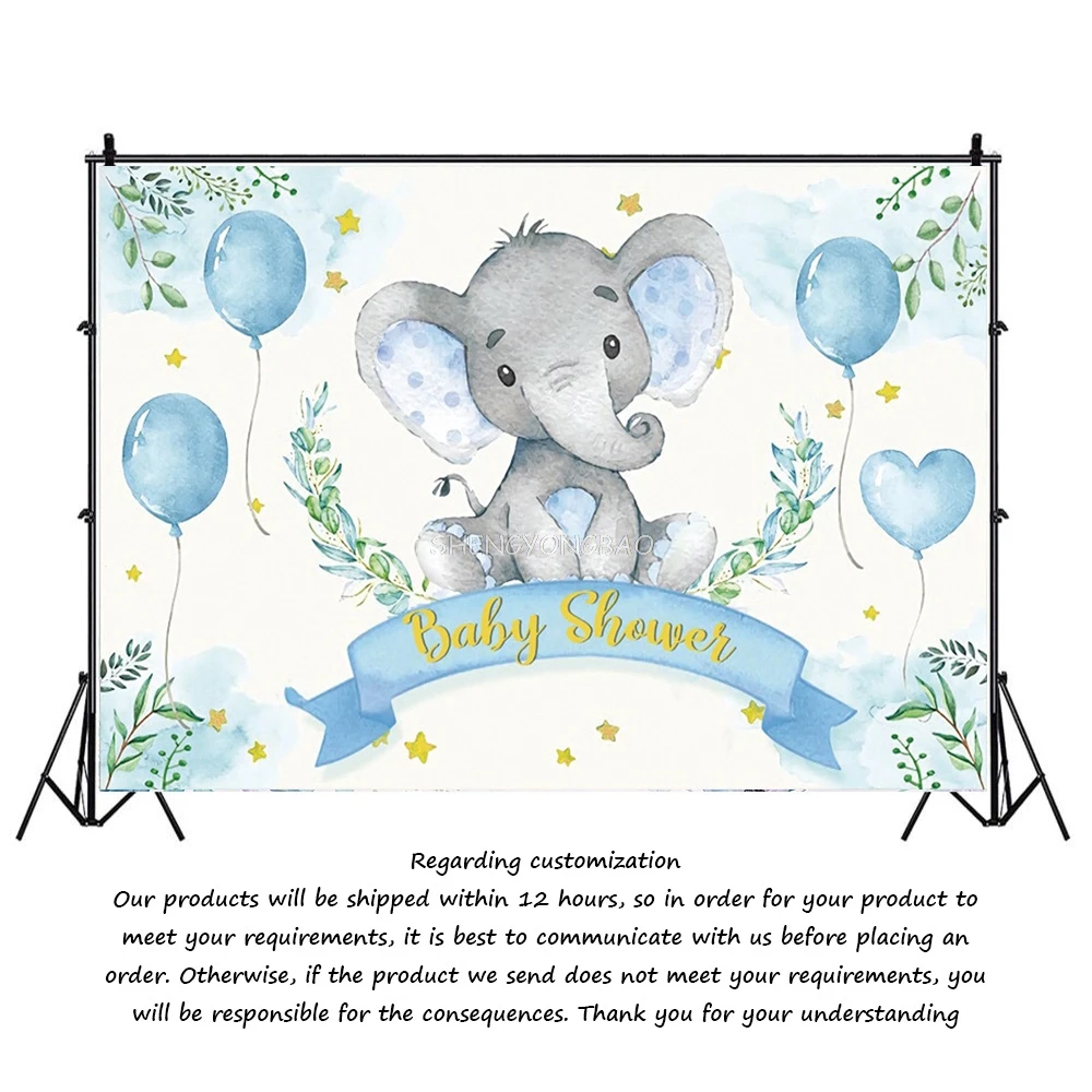 Фон для фотосъемки с рисунком слона и цветка, детский день рождения, вечеринка, детский душ, фон для фотостудии новорожденных XZ-01