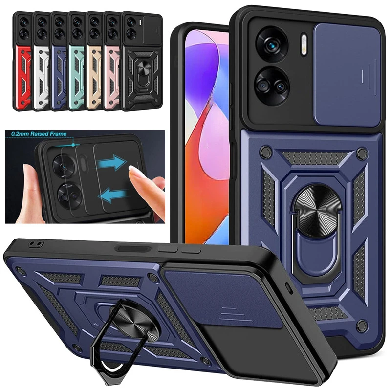 Armor Shockproof Case For Honor 90 Smart Honor 70 Lite Cover Lens Protection With Ring Magnetic Holder Coque Capa Fundas