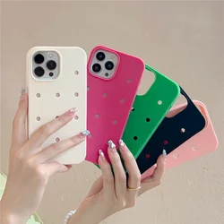 iPhone Case Silicone Soft Case Creative simple Hole silicone Shockproof Protection Cover For iPhone 14 Pro Max 12 Pro 11 13 Pro