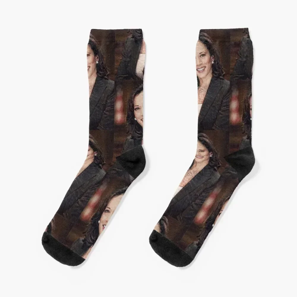 Kamala Harris - Oil painting Socks bright garter Running retro Ladies Socks Men's