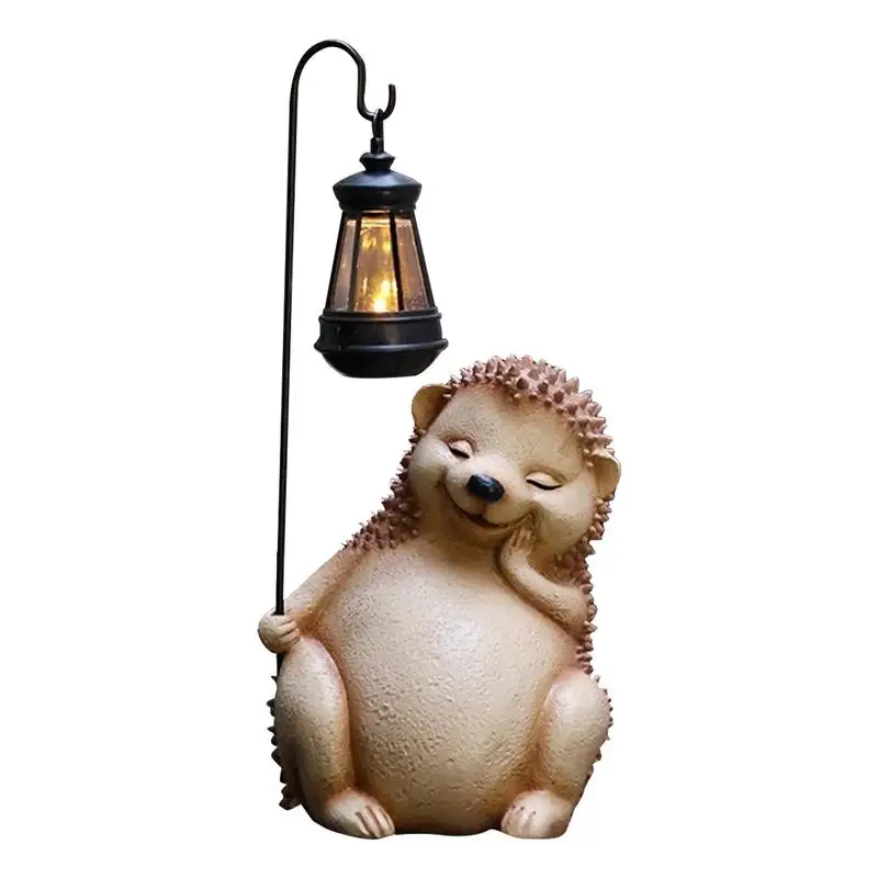 

Solar Powered Hedgehog Light Up Garden Hedgehog Funny Hedgehog Lantern Garden Art Resin Animal Sculptures For Indoor Court