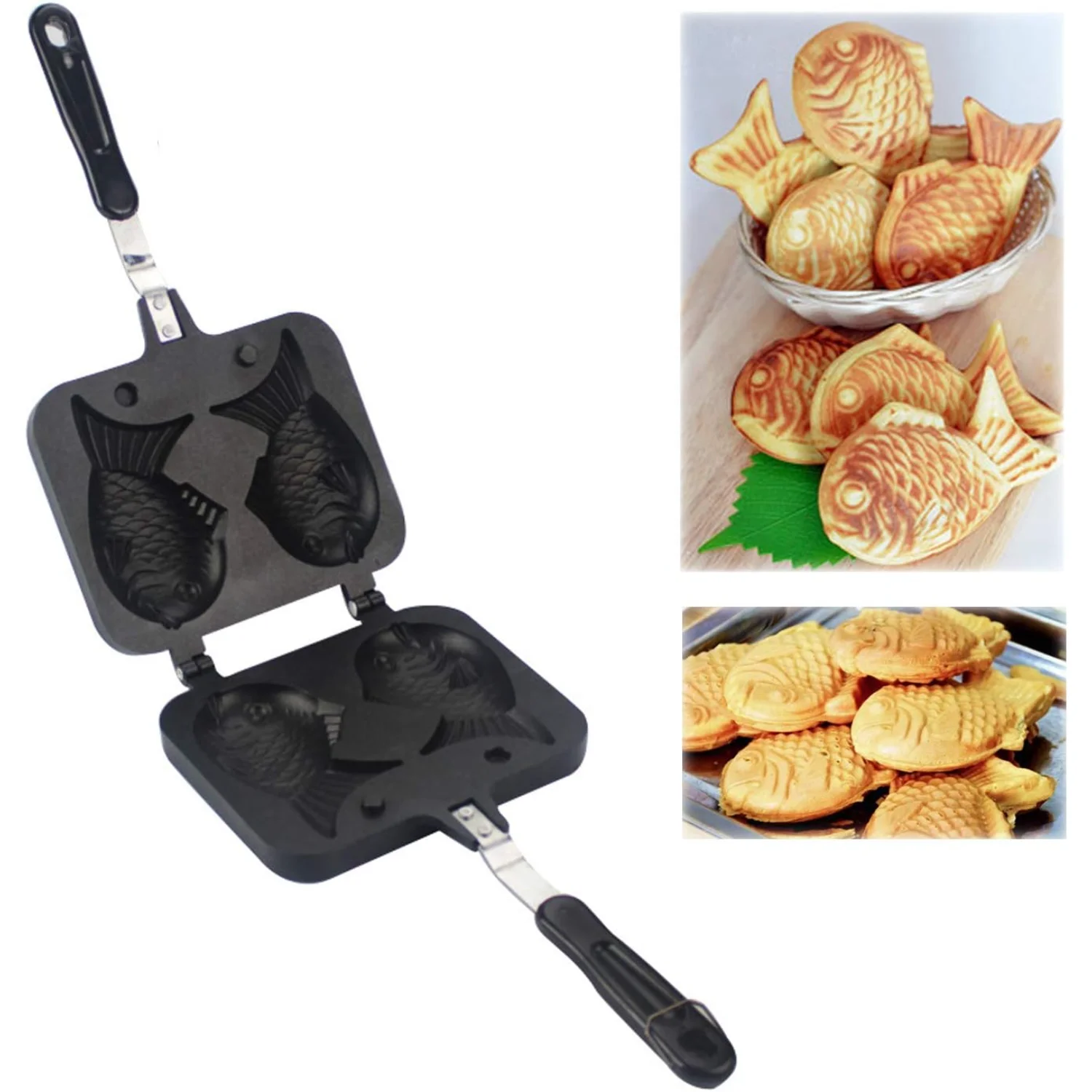 Cake Pan Waffle Pan Cake Pan Bread  Aluminum Alloy Non-stick Waffle Cake Baking Mold Plate (Fish)