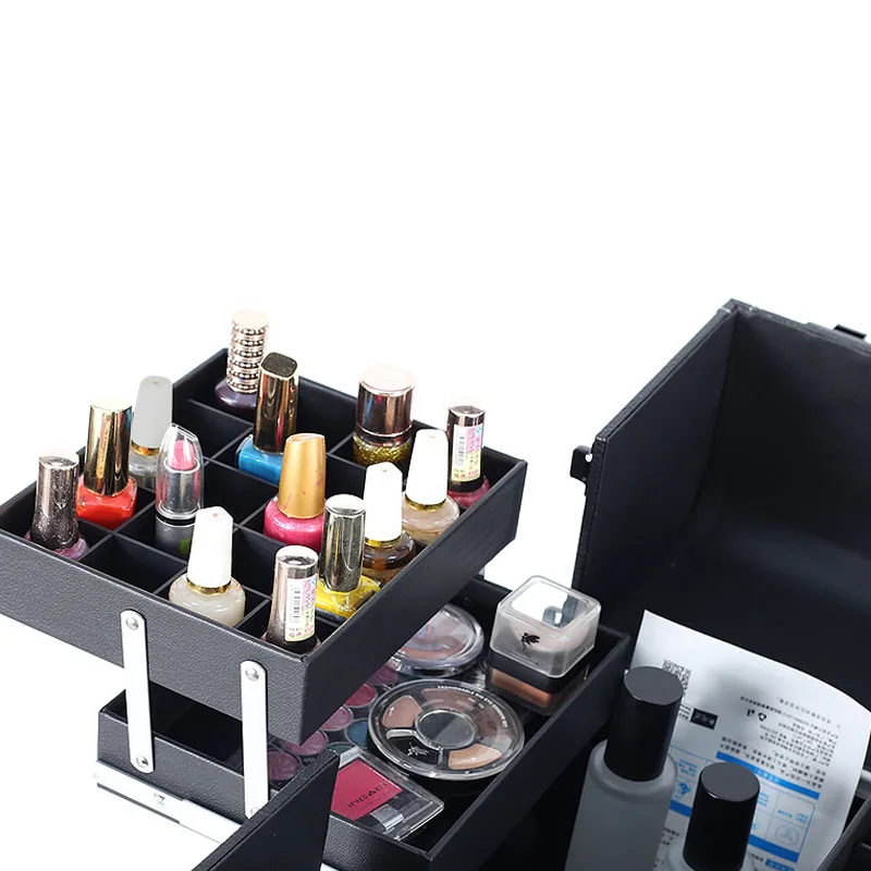 Women's Makeup Suitcases On Wheels Large Capacity Organizer Tool Box Professional Manicure Suitcase Travel Hand Trolley Case