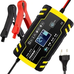 FOXSUR 12V 8A 24V 4A  Smart Battery Charger, Car Truck Lead-Acid AGM EFB GEL WET Battery Charger, 100-240V AC input