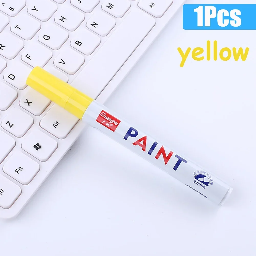 1–12 Stück weißer Permanent-Lackstift, bunte Reifenmarker, Gummi, Auto-Reifenprofil-Marker, Stifte, schnell trocknend, wasserdicht, für Metallfelsen