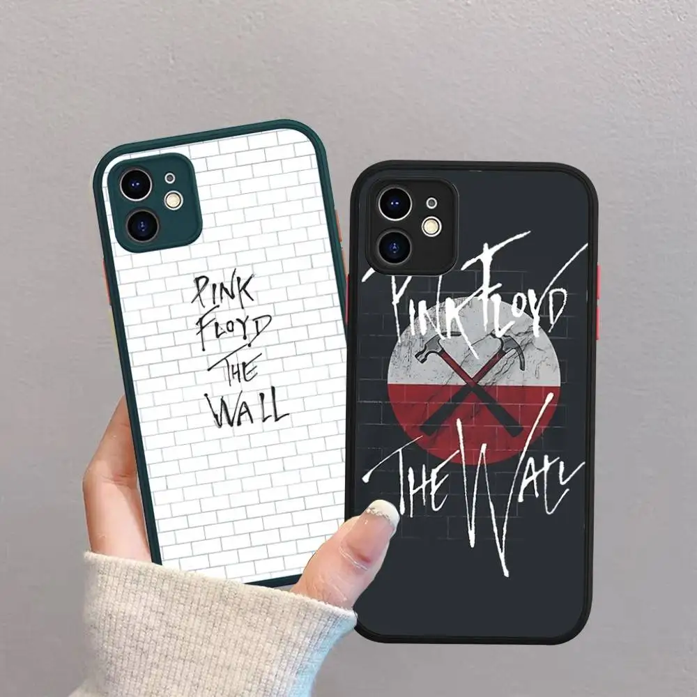 P-Pink-F-Floyds Rock Band para IPhone 16 15 13 12 14 11 Pro Max X XS MAX Color funda de silicona mate para teléfono