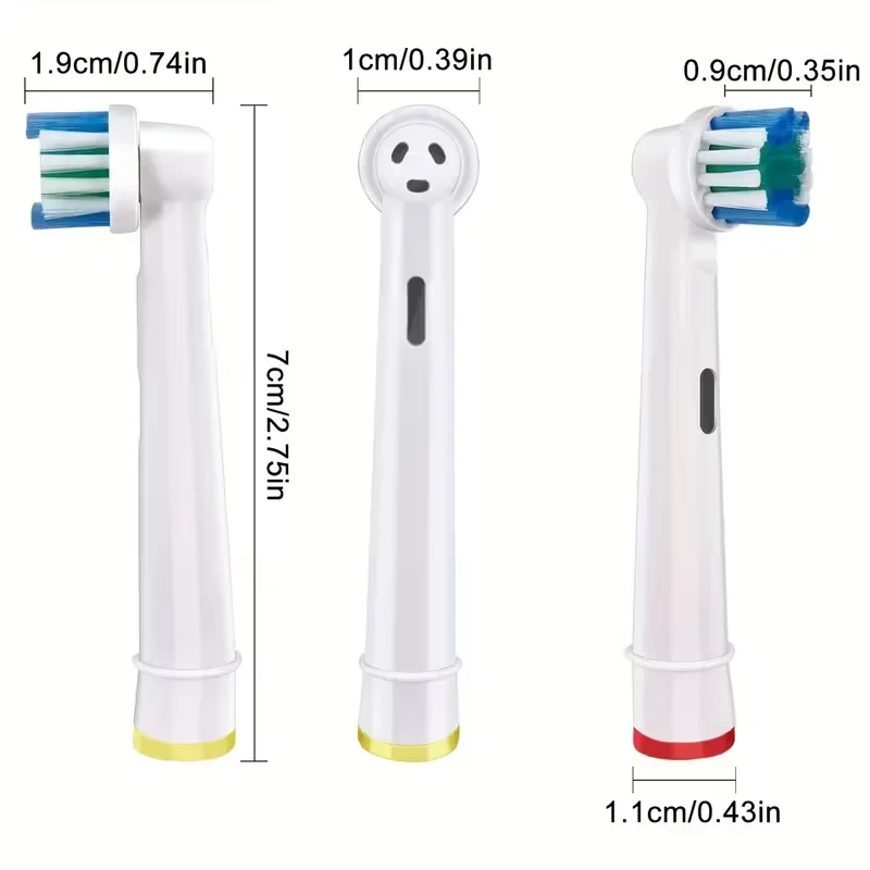 4/8/16pcs Toothbrush Heads Compatible with Oral-B Electric Toothbrush, Precision Clean, Multi-Color Identifier Rings