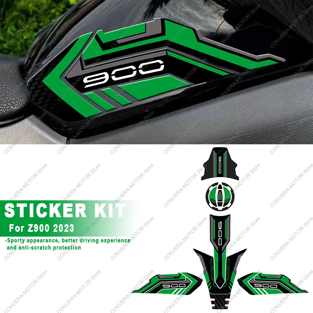 

For Kawasaki Z900 Z 900 2023 2024 Motorcycle Accessories 3D Epoxy Resin Sticker Anti Slip Scratch Protective Sticker