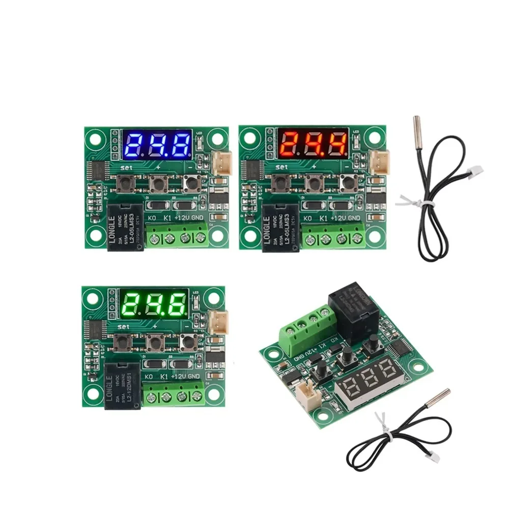 2 PCS W1209 DC12V Heat Cool Digital Thermostat Temperature Controller Miniature Thermostat Temperature Control Switch Panels