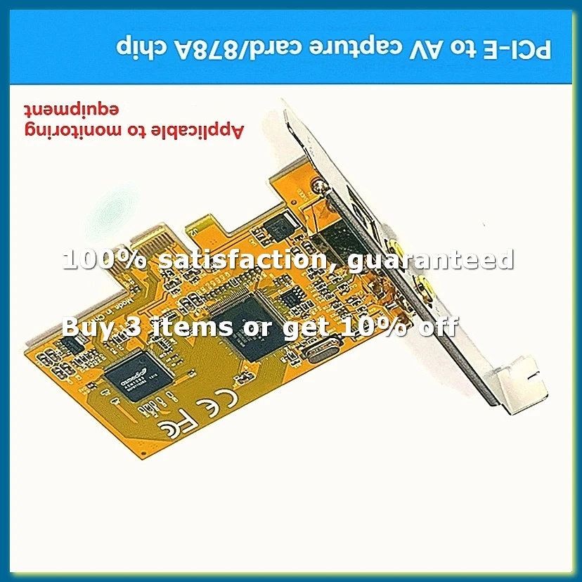 PCIE to AV 878A Video Capture Card PCIE Surveillance HD Image 640x480 2 PORTS AV Svhs Terminal Connector Capture Card-DT30