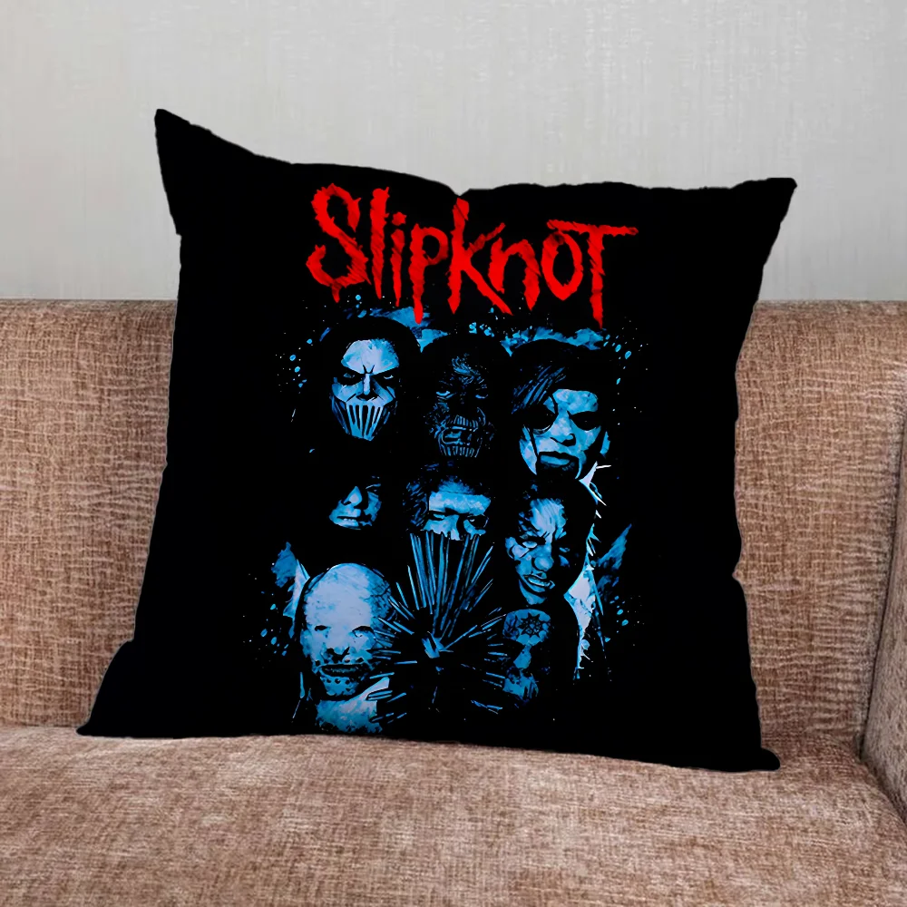 S-SlipknotS Rock Band Pillow Case For Home Bedroom Car Office Decoration Living Room Sofa Cushion Cover Suitable