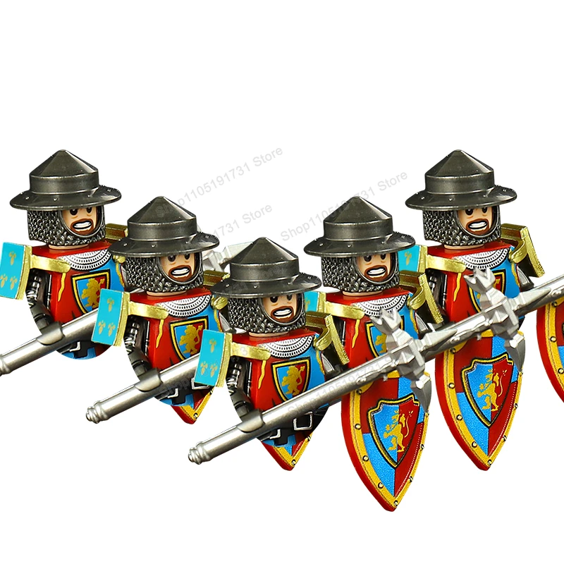 

NEW Medieval Knights Fire Dragon Shields Helmet Armor Action Figures Assemble Scene Bricks Accessory Children's Toys Gifts