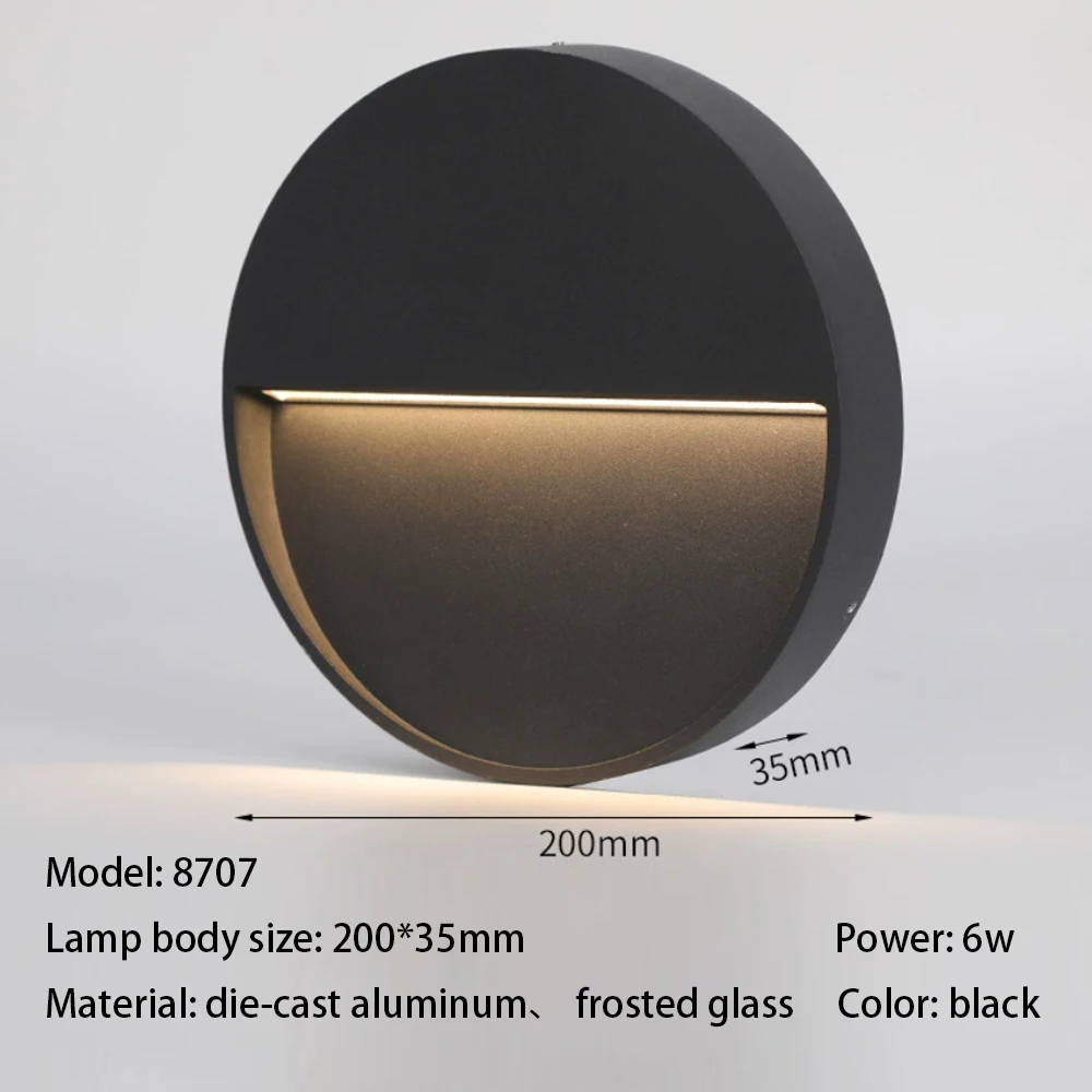 Outdoor LED Wall Lamps Surface Mount Porch Light Round Square Balcony Terrace Deck Lighting Street Yard Fence Gate Sconces IP65