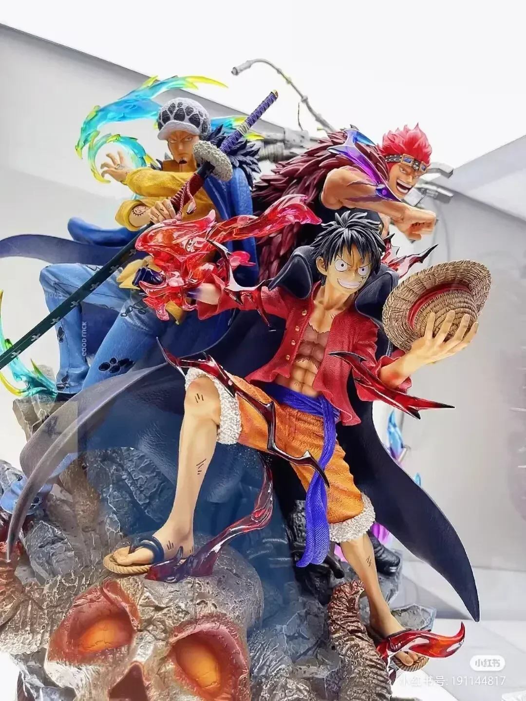 Figuras de acción de One Piece para niños, modelo de Pvc de la Isla de los fantasmas, Trafalgar D Water Law, Eustass, Luffy, 20cm