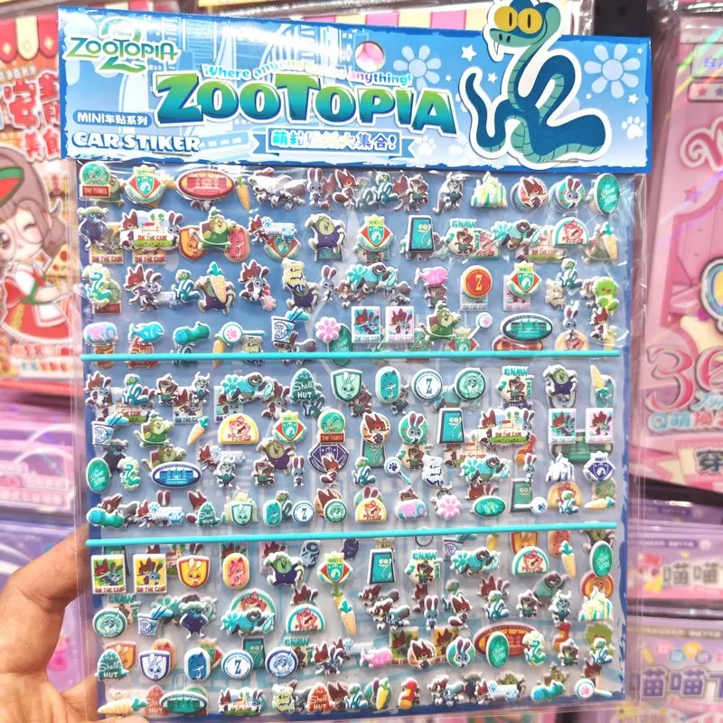 Pegatinas 3D Grandes de Doble Capa de Zootopia, Lindas Pegatinas Decorativas de Dibujos Animados para Auriculares, Papelería, Laptop, Funda de Teléfono