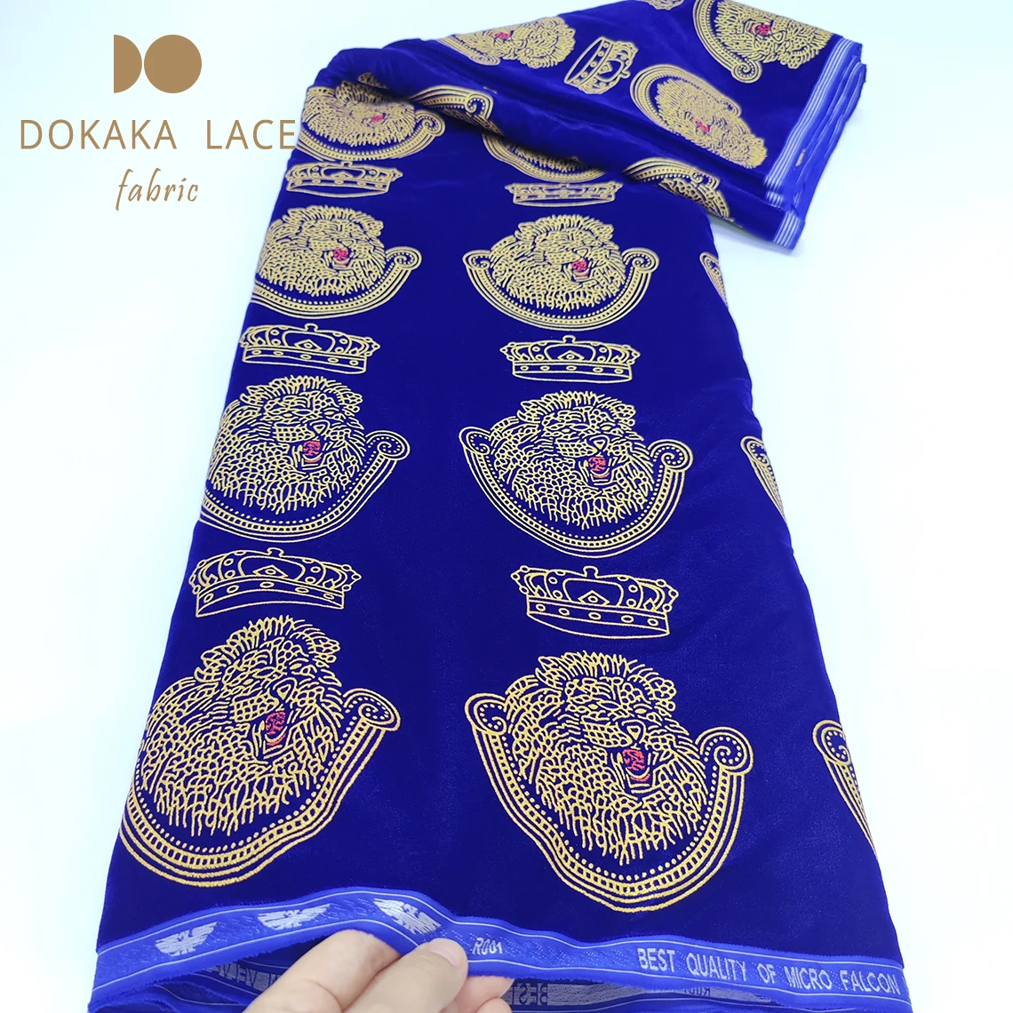 Royal Blue High Quality Velvet George Fabric Original Africa Senegal Bride Or Bridesmaids Wedding Party Dress Sewing Lace Fabric