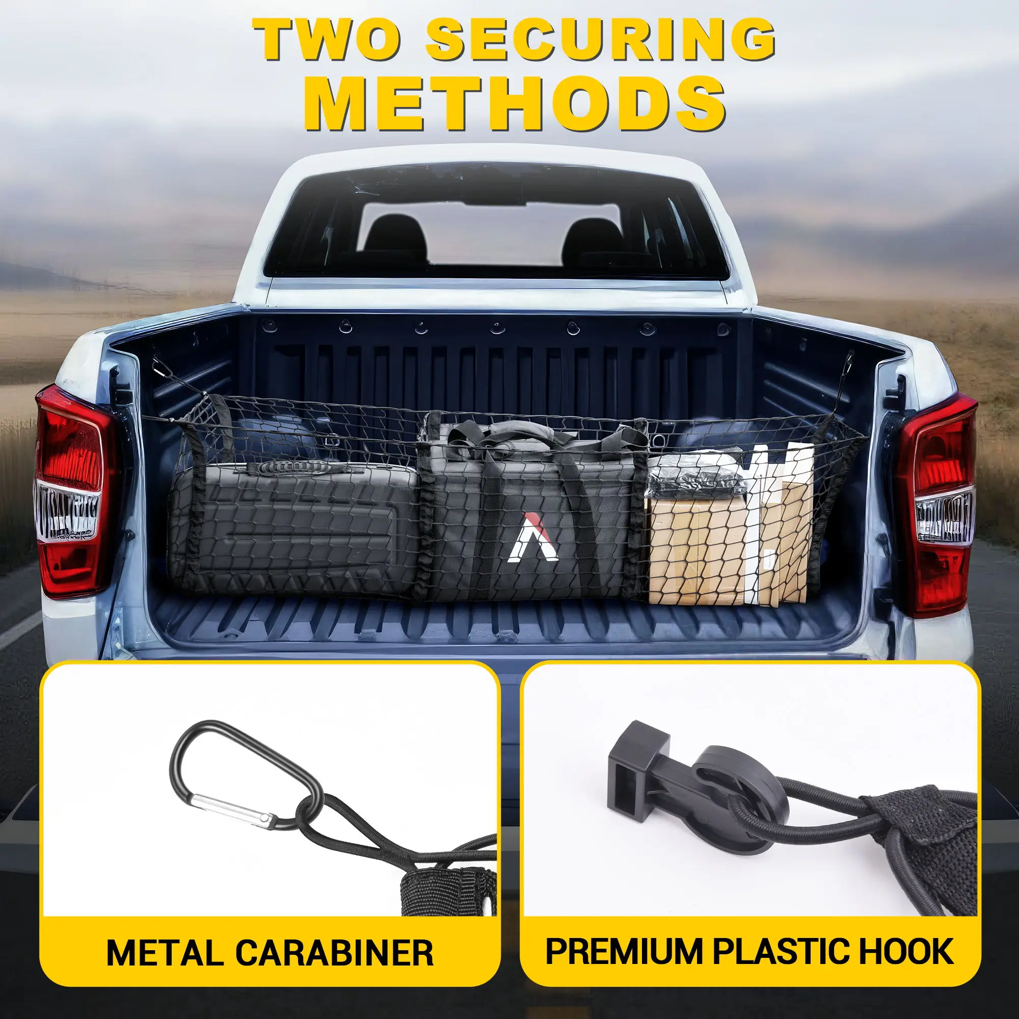 

Cargo Net Trunk Bed Organizer Mesh Storage Net Truck Accessories Bed Grocery Holder Elastic Mesh Cargo Net - for Car SUV Trucl
