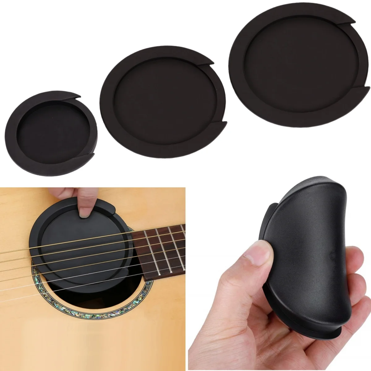 Akustische-E-Gitarre Schallloch Abdeckung Klassische Rauschunterdrückung/8,5/10/10,2 cm Schallloch Abdeckung Puffer Schutz gitarre Teile