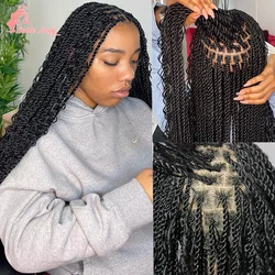 Synthetic Full Lace Wigs Senegalese Twist Bohemian Box Braided Wigs for Women Goddess Locs Braided Wig Bohemian Box Braid Wig