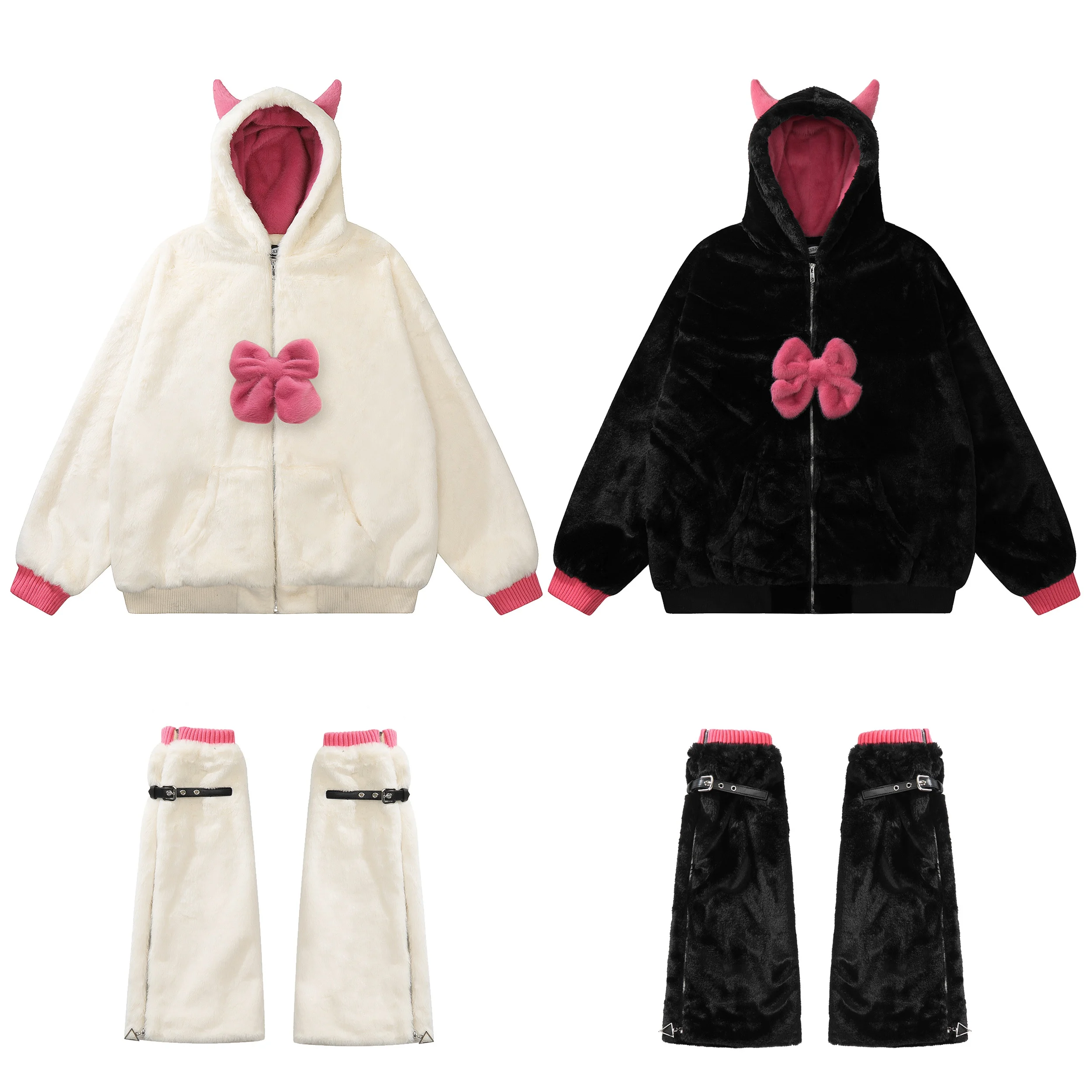 

Оригинальная милая розовая женская зимняя куртка из овечьего меха на флисовой подкладке с накладками на бедра, уличный стиль, свободный крой, на молнии