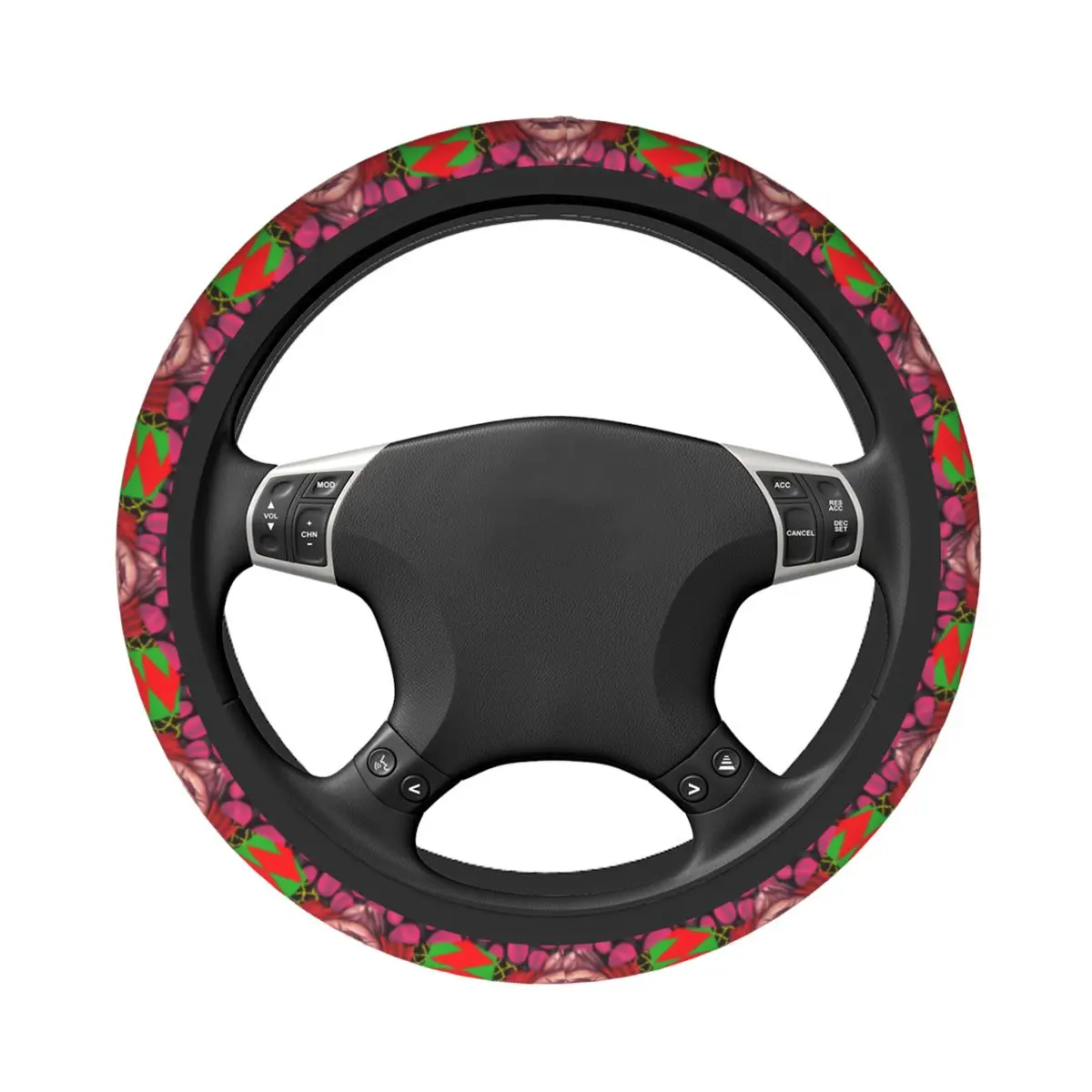 Yayoi Kusama Car Steering Wheel Cover 37-38 Soft Steering Wheel Protective Cover Elastische Car-styling Car Accessories