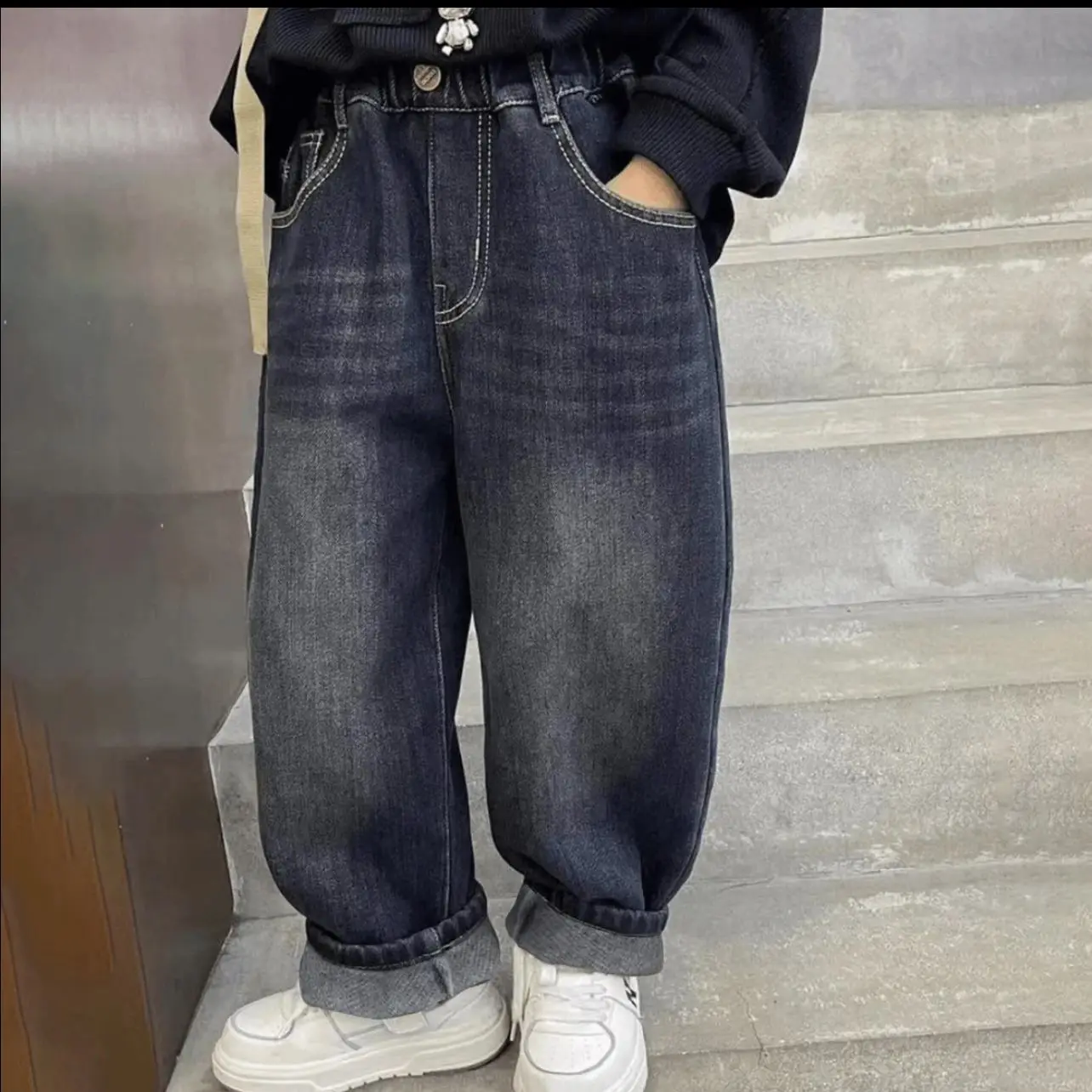 Children's Jeans Spring And Autumn New Children's Clothing Casual Soft Jeans Korean Version Baby Boy Long Pants 4 6 8 10 12 14 Y